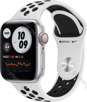 Apple Watch Nike SE (GPS + cellular) 40mm silver with sport wristlet platinum/black 