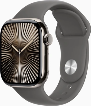 Apple Watch Series 10 (GPS + cellular) 42mm Titan natural with sport wristlet M/L stone grey