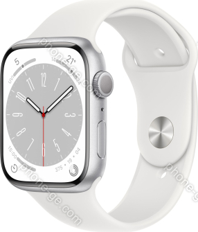 Apple Watch Series 8 (GPS) 45mm aluminium silver with sport wristlet white 