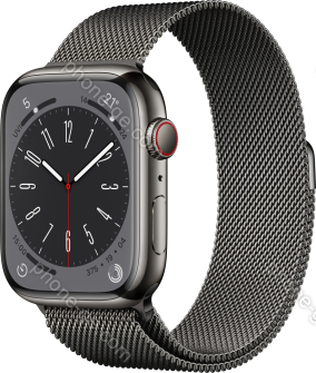 Apple Watch Series 8 (GPS + cellular) 45mm stainless steel graphite with Milanaise-Wristlet graphite 