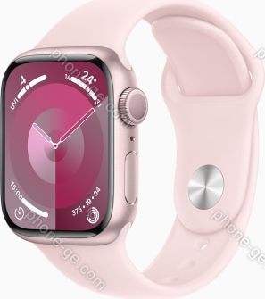 Apple Watch Series 9 (GPS) 41mm aluminium rose red with sport wristlet S/M light pink 