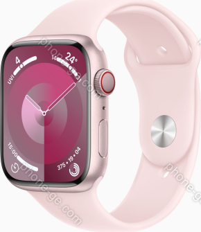 Apple Watch Series 9 (GPS + cellular) 45mm aluminium rose red with sport wristlet M/L light pink 