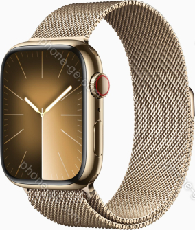 Apple Watch Series 9 (GPS + cellular) 45mm stainless steel gold with Milanaise-Wristlet gold 