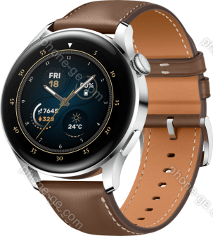 Huawei Watch 3 Classic silver with leather bracelet brown 