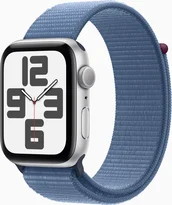 Apple Watch SE (2022) (GPS) 44mm silver with Sports Loop winterblau