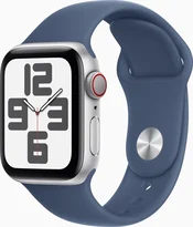 Apple Watch SE (2022) (GPS + cellular) 40mm silver with sport wristlet S/M Denim