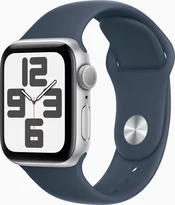 Apple Watch SE (2022) (GPS) 40mm silver with sport wristlet M/L sturmblau