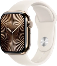 Apple Watch Series 10 (GPS + cellular) 46mm Titan gold with sport wristlet S/M Polarstern