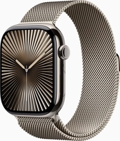 Apple Watch Series 10 (GPS + cellular) 46mm Titan natural with Milanaise-Wristlet M/L natural