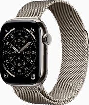 Apple Watch Series 11 (GPS + cellular) 42mm Titan natural with Milanaise-Wristlet natural