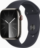 Apple Watch Series 9 (GPS + cellular) 45mm stainless steel graphite with sport wristlet S/M midnight 