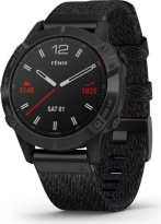 Garmin Fenix 6 Sapphire black dlc/heathered red nylon 