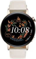 Huawei Watch GT 3 elegant 42mm Light Gold white Leather