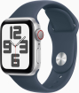 Apple Watch SE 2022 (GPS + cellular) 40mm silver with sport wristlet M/L sturmblau (MRGM3QF)