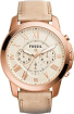 Fossil Q Grant leather rose gold 