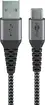 Wentronic USB-C to USB-A textile cable with metal plugn 0.5m grey/silver