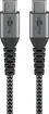 Wentronic USB-C to USB-C textile cable with metal plugn 0.5m grey/silver