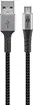 Wentronic micro USB-B/USB-A textile cable with metal plugn 0.5m grey/silver