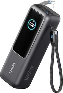 Anker Powerbank (25K, 165W, integrated + retractable cable) black