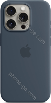Apple silicone case with MagSafe for iPhone 15 Pro sturmblau 
