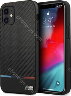 BMW Hard Cover carbon M Collection Tricolor Stripe for Apple iPhone 12 mini black 
