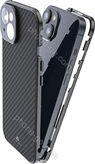 Black Rock 360° glass case for Apple iPhone 14 carbon 