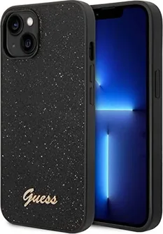 Guess Hard Cover Glitter Flakes Metal Logo для Apple iPhone 14 Plus black