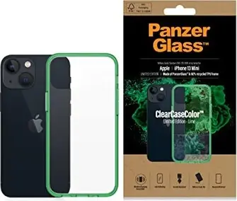 PanzerGlass clear case colour AntiBacterial for Apple iPhone 13 mini Lime Limited Edition