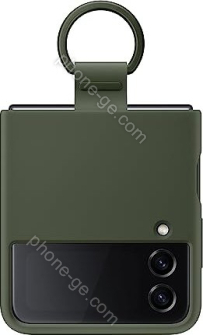 Samsung Silicone Cover with ring for Galaxy Z Flip 4 Khaki 