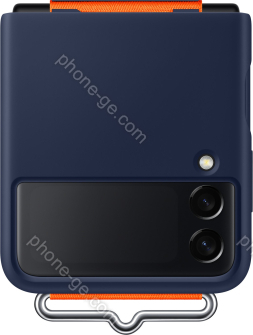 Samsung Silicone Cover with strap for Galaxy Z Flip 3 Navy 