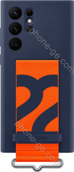 Samsung Silicone Cover with strap for Galaxy S22 Ultra Navy 