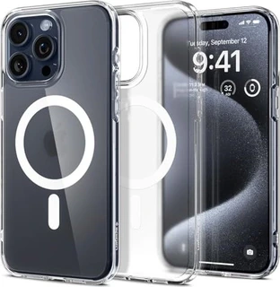 Spigen Ультра hybrid MagFit для Эпл Айфон 15 Про frost clear