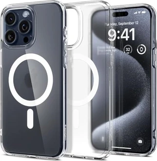 Spigen Ultra hybrid (MagFit) для Apple iPhone 15 Pro frost clear