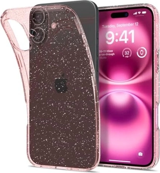 Spigen liquid Crystal Glitter для Эпл Айфон 16 розовый quartz