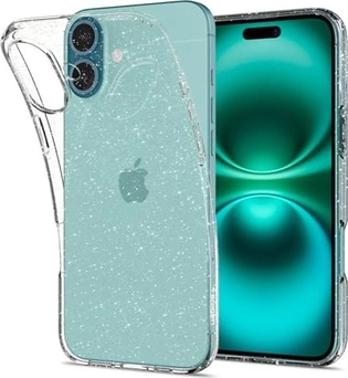 Spigen liquid Crystal Glitter для Эпл Айфон 16 Плюс Crystal quartz