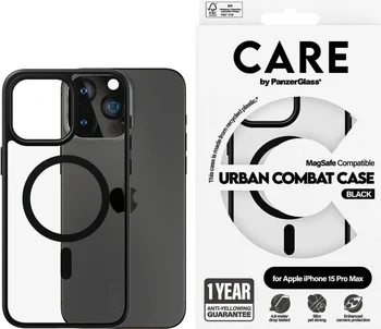 PanzerGlass Care Flagship Case Urban Combat Black Frame MagSafe для Apple iPhone 15 Pro Max Black