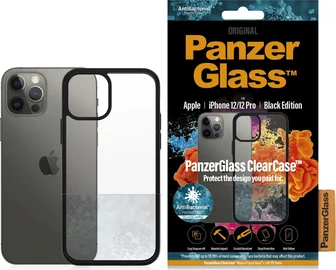 PanzerGlass Clear Case AntiBacterial Black Edition для Apple iPhone 12/12 Pro Black/Transparent