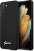 Guess Hard Cover Silicone Script Metal Logo для Samsung Galaxy S21+ черный