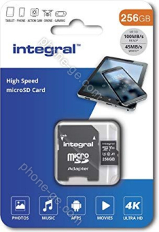 Integral High Speed R100/W30 microSDXC 256GB Kit, UHS-I U3, A1, Class 10