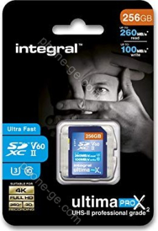 Integral ultima PRO X2 R260/W100 SDXC 256GB, UHS-II U3, Class 10