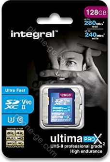 Integral ultima PRO X2 R280/W240 SDXC 128GB, UHS-II U3, Class 10