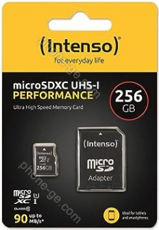 Intenso Performance R90 microSDXC 256GB Kit, UHS-I U1, Class 10
