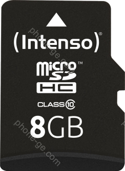 Intenso R20/W12 microSDHC 8GB Kit, Class 10