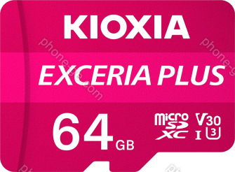 KIOXIA EXCERIA PLUS R100/W65 microSDXC 64GB Kit, UHS-I U3, A1, Class 10