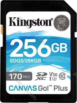 Kingston Canvas Go! Plus R170/W90 SDXC 256GB, UHS-I U3, Class 10