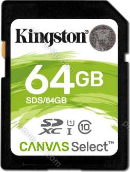 Kingston Canvas Select R80 SDXC 64GB, UHS-I U1, Class 10