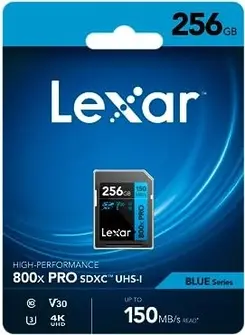 Lexar BLUE Series 800x PRO R150/W45 SDXC 256GB, UHS-I U3, Class 10