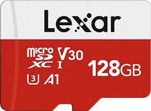 Lexar E-Serie R100/W30 microSDXC 128GB Kit, UHS-I U3, A1, Class 10