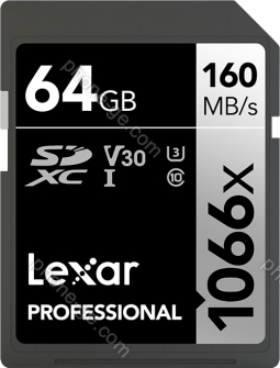 Lexar Professional 1066x Silver Series R160/W70 SDXC 64GB, UHS-I U3, Class 10
