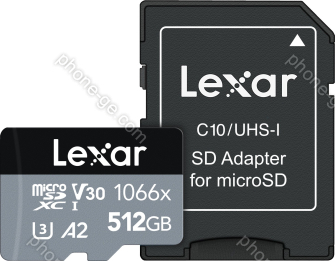 Lexar Professional 1066x Silver Series R160/W70 microSDXC 512GB Kit, UHS-I U3, A2, Class 10